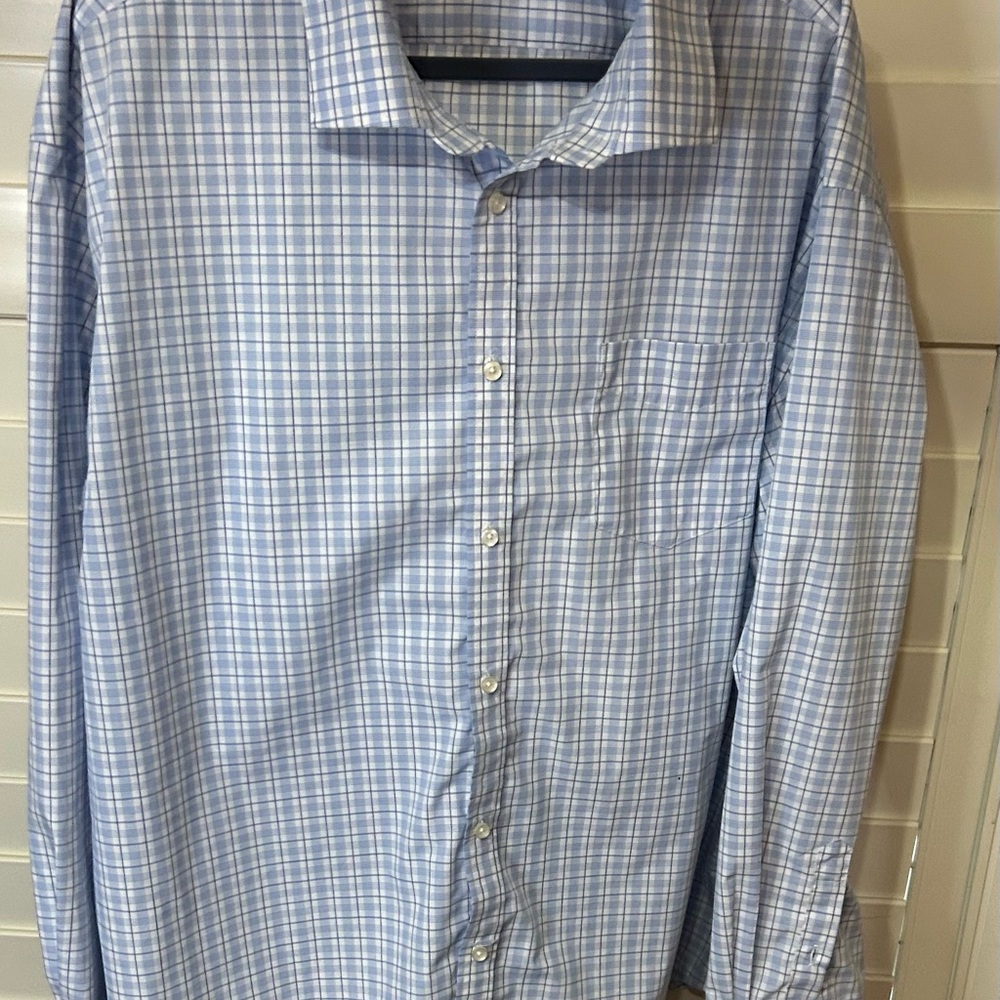 Classic Light Blue Checkered Men's Shirt